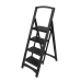 Стремянка деревянная МИКИ с широкими ступенями 4-х ступенчатая, черный