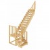 Поворотная деревянная лестница на второй этаж с площадкой на 90°